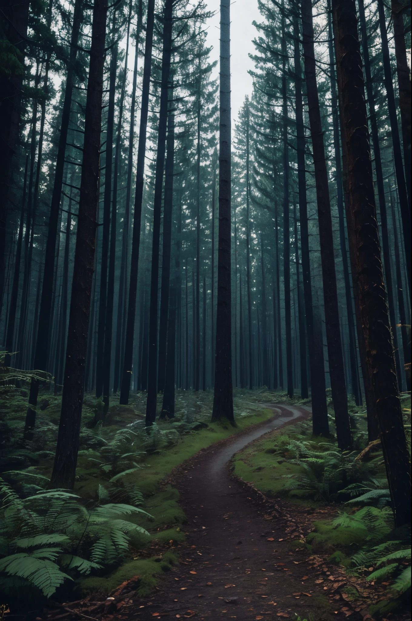 8k, Dark forest scene