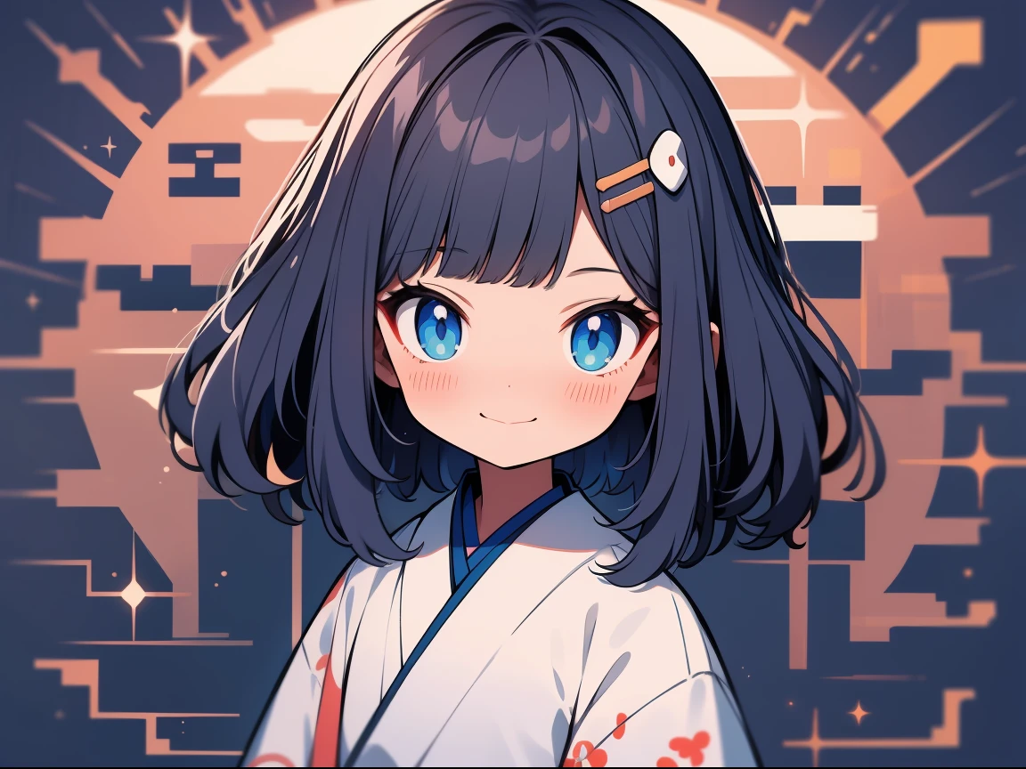 (tmasterpiece), HD hanfu female, small , s the perfect face, Short black hair, eBlue eyes, Very charming.