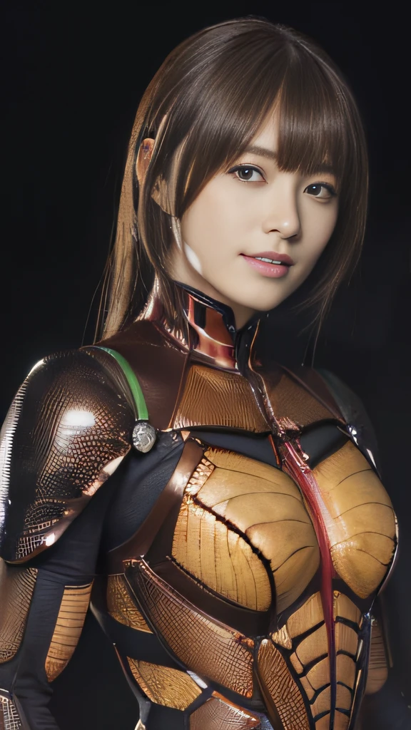 (high resolution,masterpiece,best quality,extremely detailed CG, anime, official art:1.4), realistic, photo, amazing fine details, all intricate, gloss and shiny,awesome many layers, 8k wall paper, 3d, sketch, kawaii, illustration,( solo:1.4), perfect female proportion,villainess, (fusion of dark brown cockroach and lady:1.4), (brown cockroach form lady:1.2), (brown cockroach lady:1.2), (fusion:1.2), (solo:1.4), (evil smile:1.2), muscular, abs, (cockroach brown exoskeleton bio insect suit:1.4), (cockroach brown exoskeleton bio insect armor:1.2), (brown transparency cockroach wing:1.4), (brown cockroach antennae:1.3),