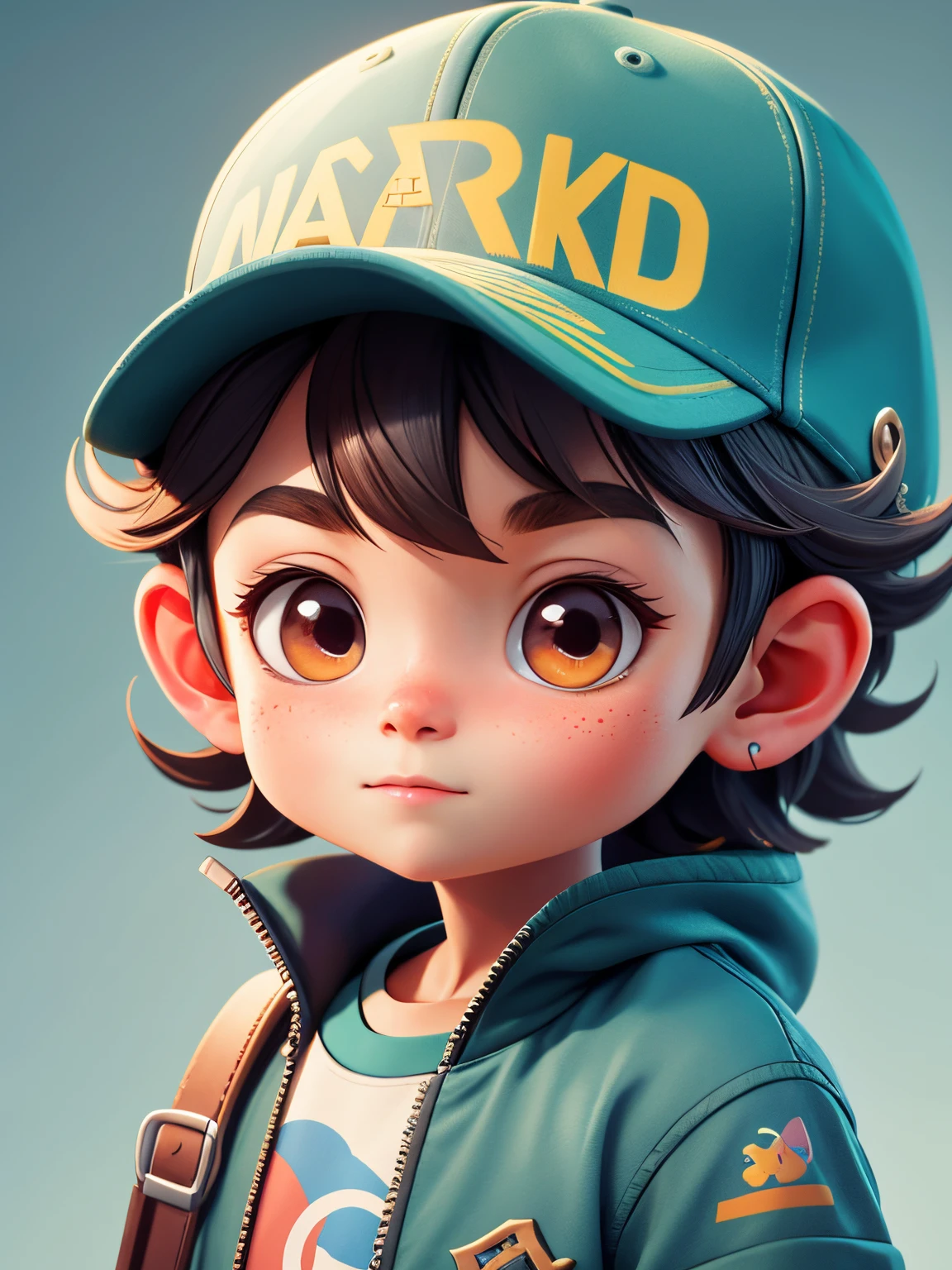 (best quality,4k,8k,highres,masterpiece:1.2),ultra-detailed,(realistic,photorealistic,photo-realistic:1.37),3Drenderingof,adorable,small boy,hat,aspiring portrait anime designer,miniature,adorable 3D anime boy render,cute detailed digital art,miniature design intern boy,stylized 3D rendering,8k 3D rendering character art,cute digital painting,anime-style 3D,super-detailed rendering