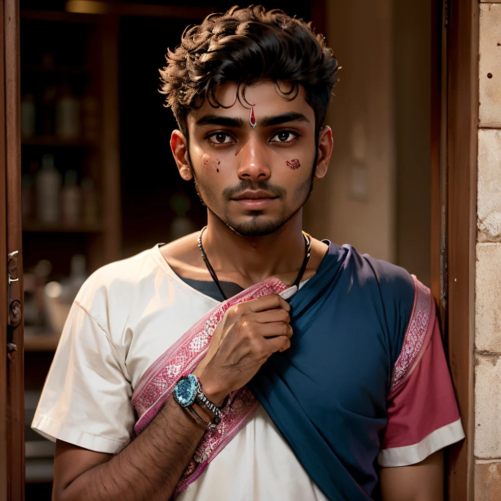 Handsome Indian man ,rural india