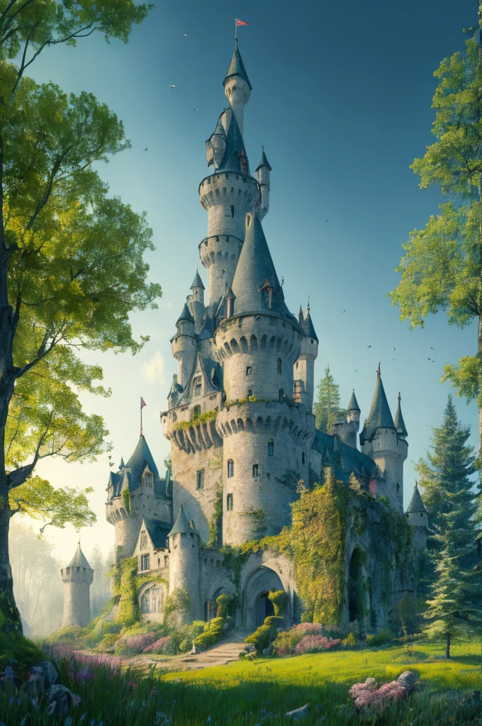 Fairytale castle in the forest