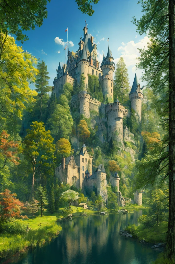 Fairytale castle in the forest