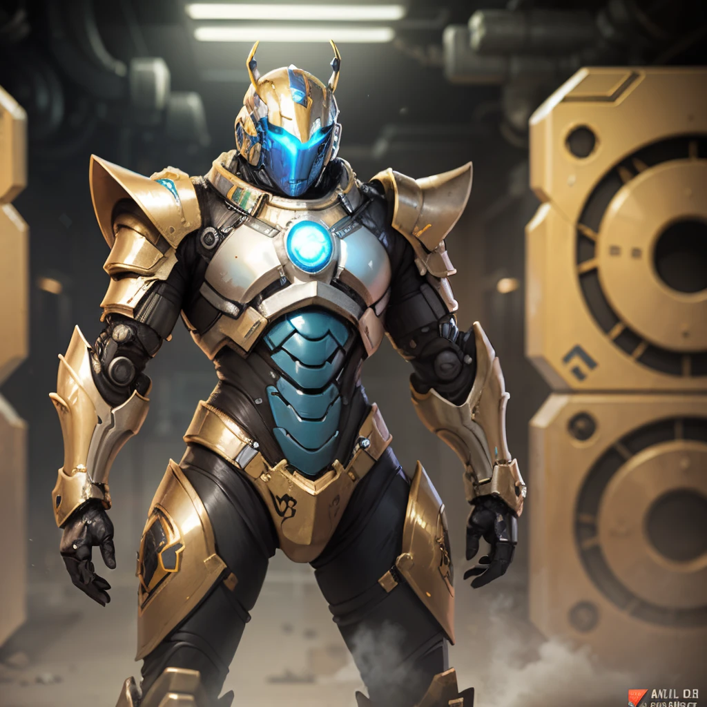 TECH CYBER ROBOT WITH SHINY GOLD ARMOR FULL INNER BODY, 8K --auto --s2