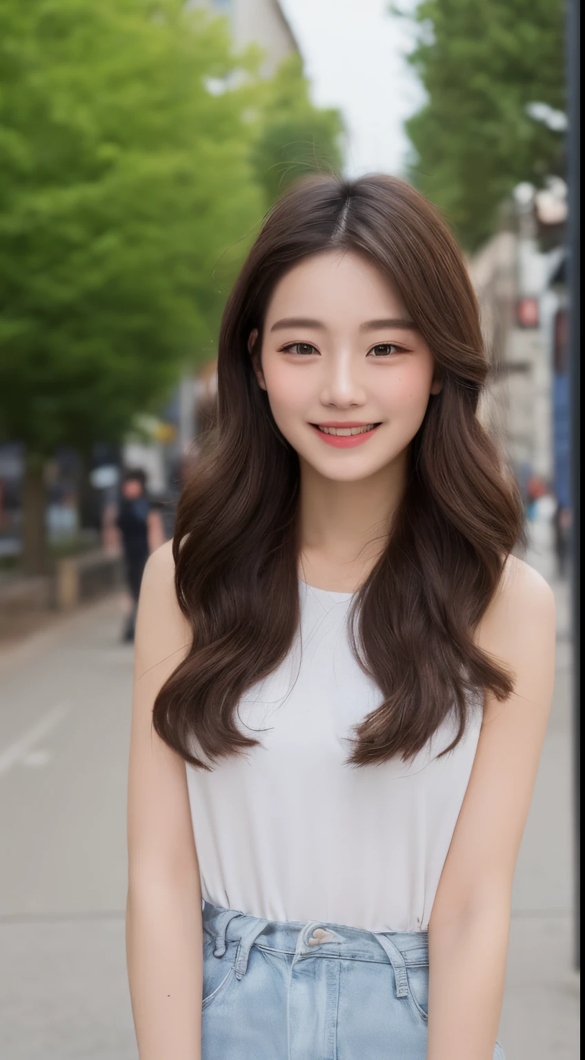 ((Best Quality, 8K, Masterpiece: 1.3)), 1 Girl, Slim Abs Beauty: 1.3, (Hairstyle Casual, Small: 1.2), Super Slender Face, Delicate Eyes, Double Eyelids, Smile, Home, City