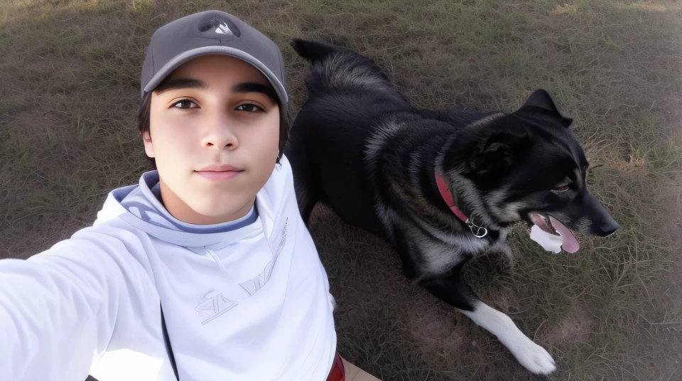 there is a woman taking a selfie with a dog, em torno de 1 9 anos, selfie of a dog, foto selfie, foto do snapchat, Selfie, Foto do perfil, taken in the early 2020s, imagem de qualidade muito baixa, 1 6 anos, with dogs, Foto do perfil 1024px, tommy 1 6 anos de idade, Looking towards the camera