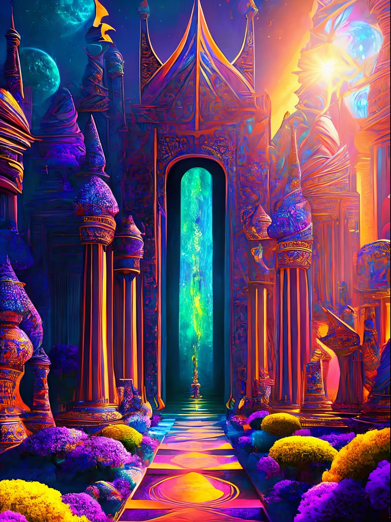 The prompt for the given theme would be: "Anubis in a psychedelic and surreal world, ultra-detailed, with vibrant colors and lighting effects, creating a masterpiece with 8k and 4k resolution. Anubis is depicted with intricate details, merging with the surroundings seamlessly. The artwork showcases Anubis under the influence of LSD, where space and time lose their boundaries. The scene exudes a sense of otherworldly beauty and mystique, combining the ancient Egyptian deity with a contemporary psychedelic aesthetic, creating a visually stunning and mind-altering experience."