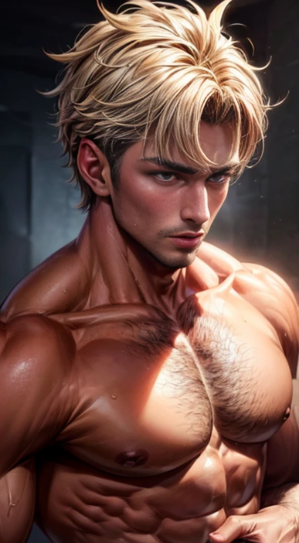 (masterpiece,best quality,8k,ultra-detailed:1.3),a man,handsome,nsfw,muscular,nude,full naked,detailed beautiful face,no pants,perfect face,perfect eyes,perfect penis,shiny skin,tan skin,under cut,sweat
