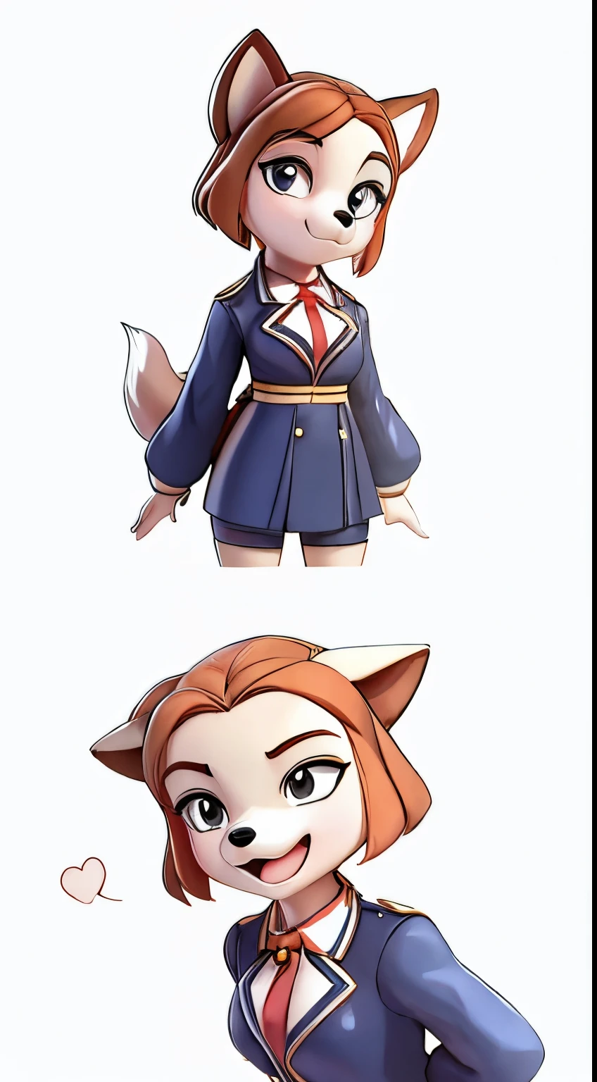 Best quality at best, A black and white fox, emoj,Uniform appearance of characters,Disney style,10 different emotions,10 pos and expressions,8K