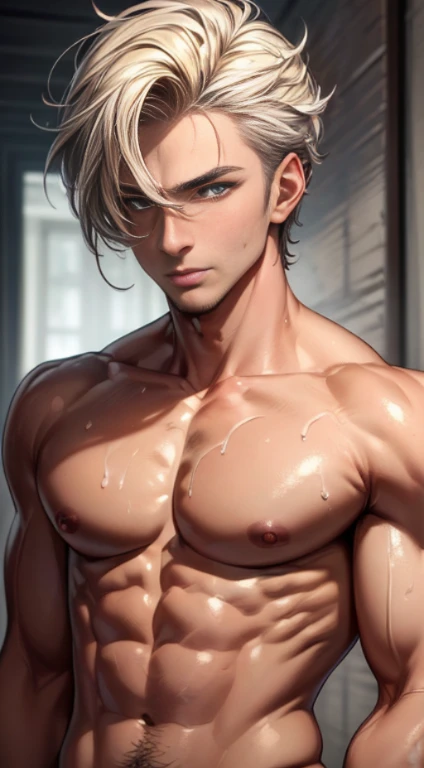 (masterpiece,best quality,8k,ultra-detailed:1.3),a man,handsome,nsfw,muscular,nude,full naked,detailed beautiful face,no pants,perfect face,perfect eyes,perfect penis,shiny skin,tan skin,under cut,sweat