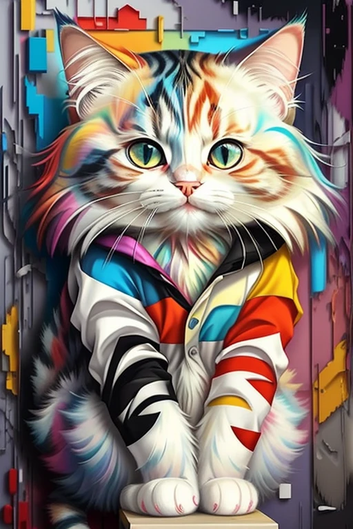 (Cat Ragdoll)), Eduardo Kobra padding ,wall PORTRAIT geometric multidimensional, art, chibi,
yang016k, beautiful, colorful,
masterpieces, top quality, best quality, official art, beautiful and aesthetic,