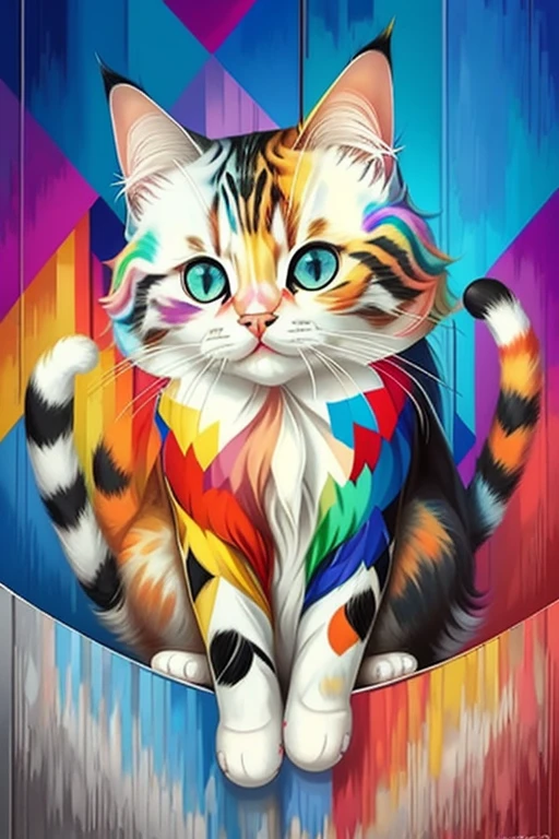 (Cat Ragdoll)), Eduardo Kobra padding ,wall PORTRAIT geometric multidimensional, art, chibi,
yang016k, beautiful, colorful,
masterpieces, top quality, best quality, official art, beautiful and aesthetic,
