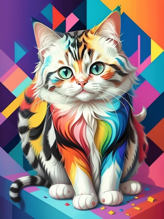 (Cat Ragdoll)), Eduardo Kobra padding ,wall PORTRAIT geometric multidimensional, art, chibi,
yang016k, beautiful, colorful,
masterpieces, top quality, best quality, official art, beautiful and aesthetic,