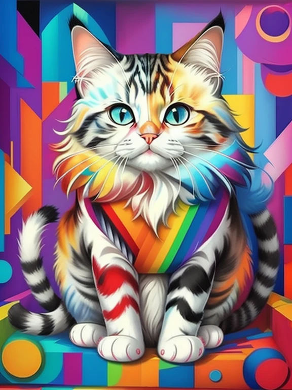 (Cat Ragdoll)), Eduardo Kobra padding ,wall PORTRAIT geometric multidimensional, art, chibi,
yang016k, beautiful, colorful,
masterpieces, top quality, best quality, official art, beautiful and aesthetic,