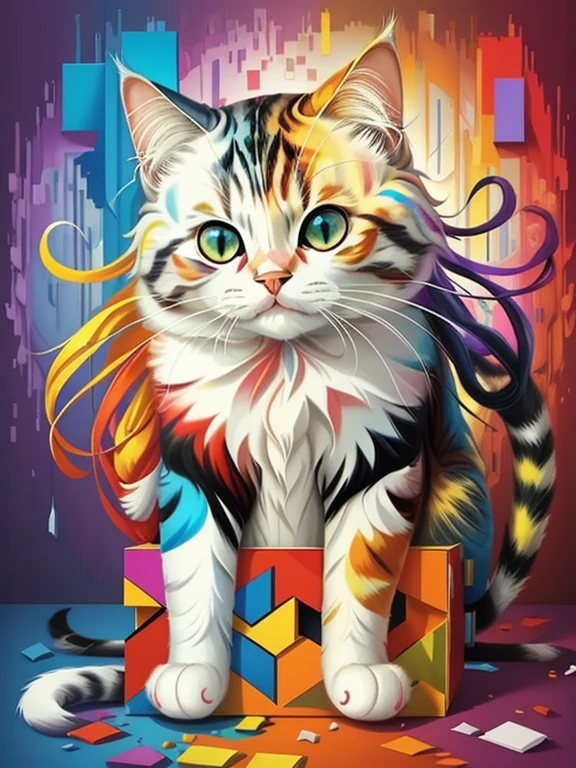 (Cat Ragdoll)), Eduardo Kobra padding ,wall PORTRAIT geometric multidimensional, art, chibi,
yang016k, beautiful, colorful,
masterpieces, top quality, best quality, official art, beautiful and aesthetic,
