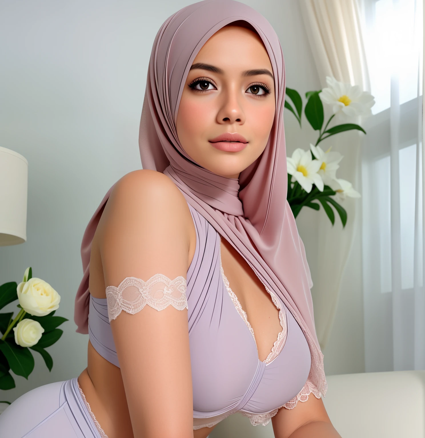 Oiled skin, White skin, Woman , 30 Years old, Hijab, Bra, Naked, Open mouth, Laying to Bed, 80s Photo, Big breasts, Medium ass, Show Wet Pussy, beautiful malay woman, very beautiful girl, with beautiful colors, very beautiful girl, cute white woman, cum lot, hot wet, masturbation.