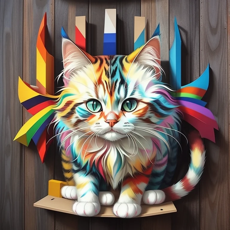 (Cat Ragdoll)), Eduardo Kobra padding ,wall PORTRAIT geometric multidimensional, art, chibi,
yang016k, beautiful, colorful,
masterpieces, top quality, best quality, official art, beautiful and aesthetic,