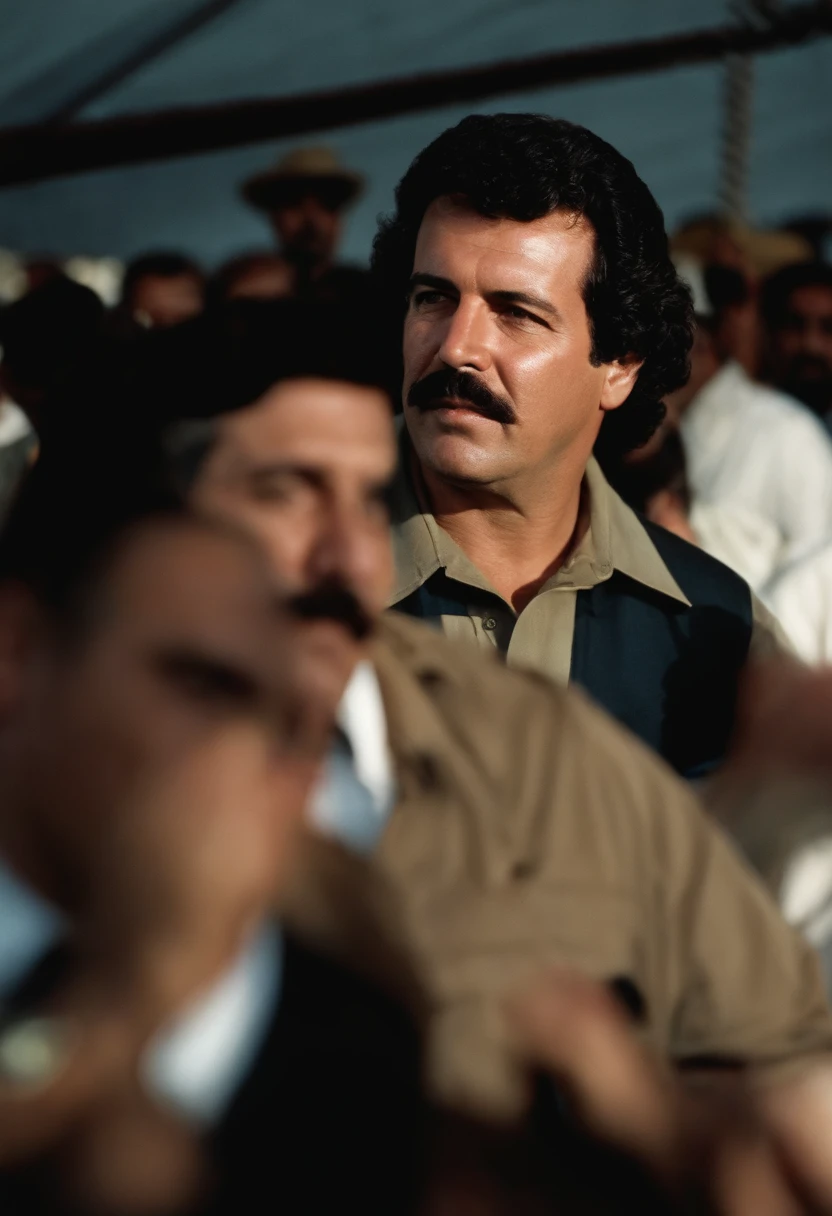 saddam hussein , with 2 bodyguard