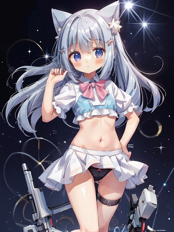 one-girl, li, cute , (small breasts), long hair, thin leg, mess up hair with hands, miirls, Black panties are exposed