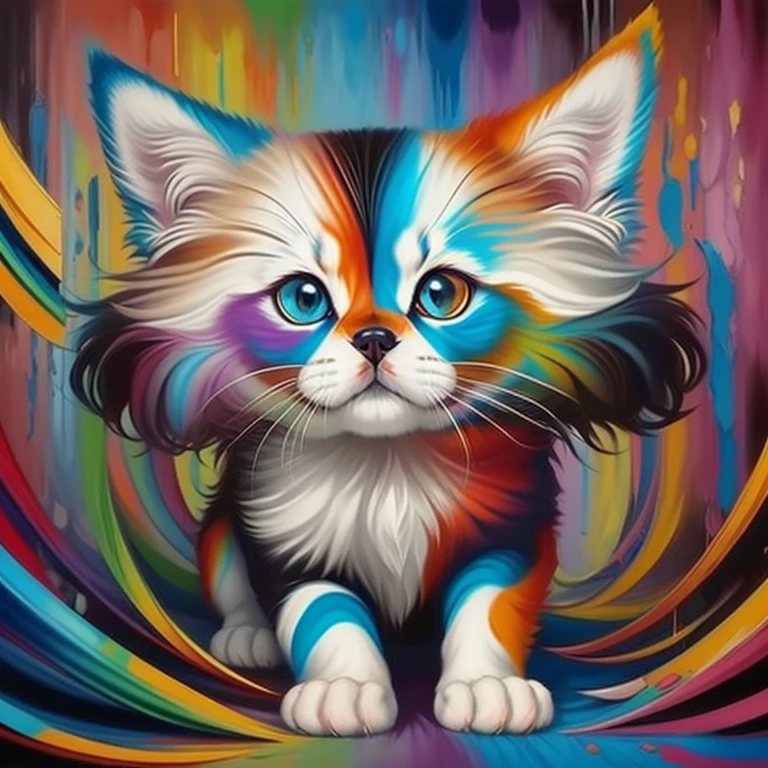 (dog Ragdoll)),  Eduardo Kobra acolchoamento ,multidimensional geometric PORTRAIT wall, arte, chibi,
yang016k, lindo, colorido,
obras-primas, qualidade superior, melhor qualidade, arte oficial, beautiful and aesthetic,