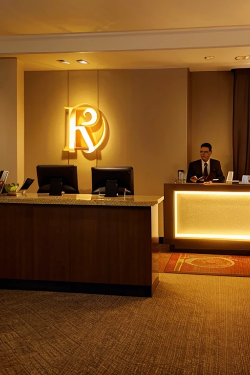 (Hotel reception Pixar style)