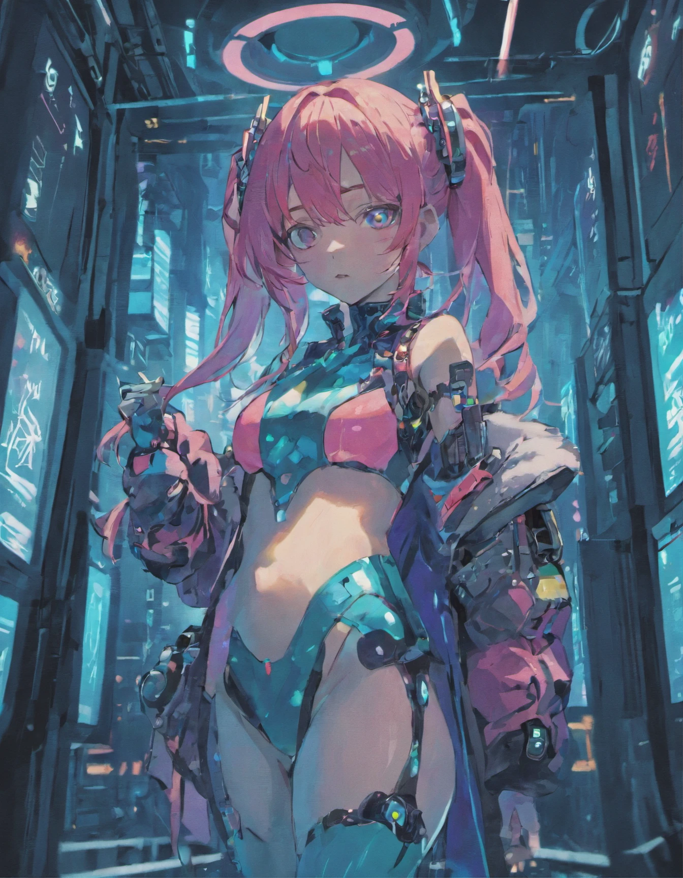 A cyberpunk gamer girl NSFW