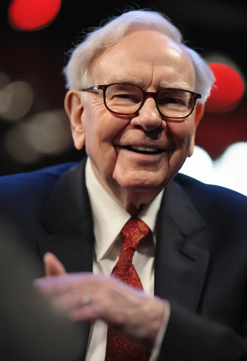 A photo of Warren Buffett giving a keynote speech at a finance summit,original,Warren Buffett, often referred to as the “Oracle of Omaha,” has a friendly, approachable appearance, typically seen in modest, practical attire that belies his status as one of the world’s wealthiest individuals. He has an unassuming demeanor, often seen with a gentle smile, and his elderly visage is marked by a warm, grandfatherly appeal. , male
