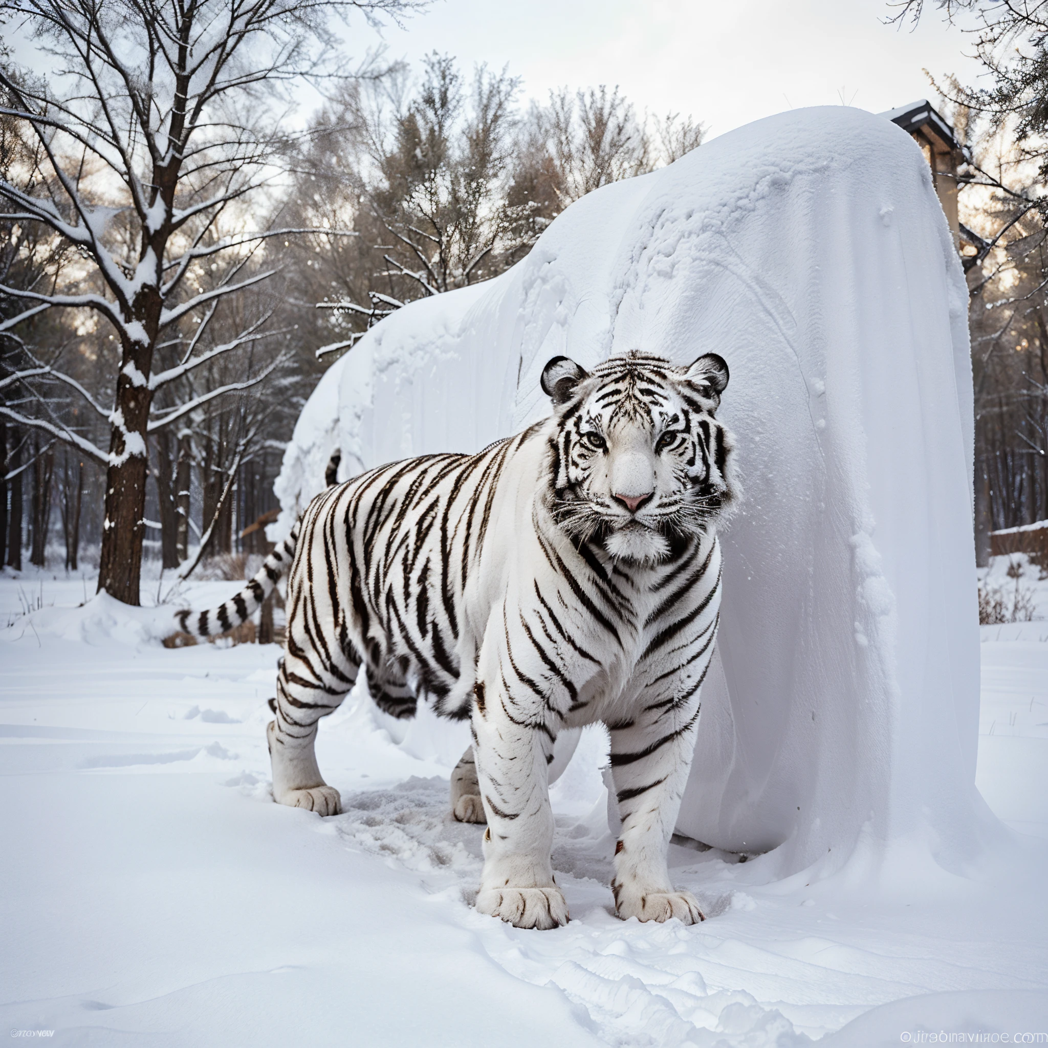 White tiger in winter