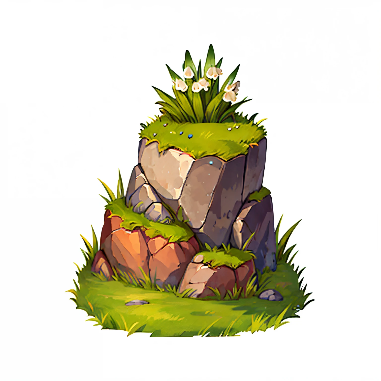 icon of grassy terrain,white background