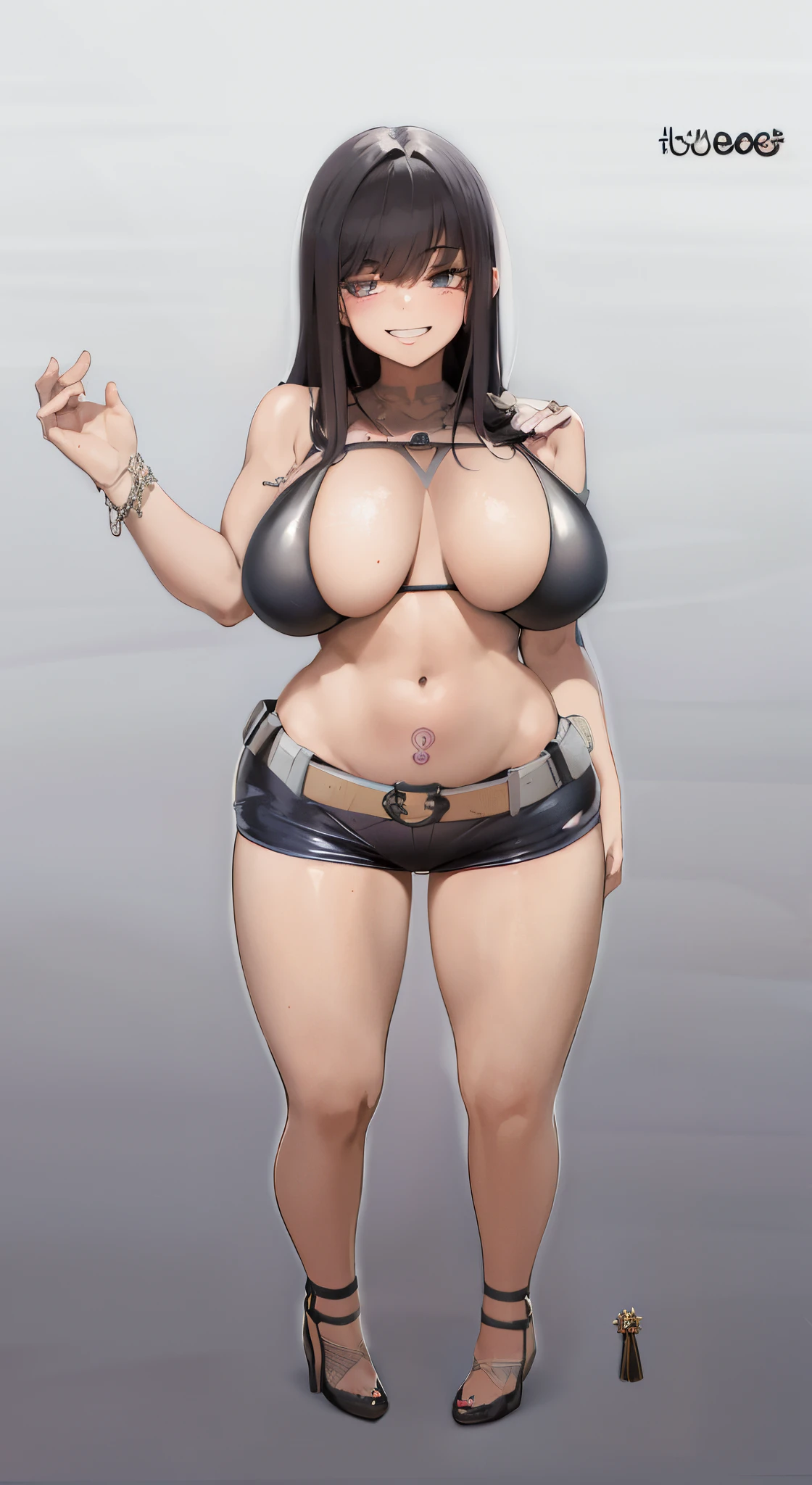 1girl, sbikini, de frente, seios grandes,, master part, melhor qualidade, altamente detalhado, tatuagem na barriga BBC, cabelos escuros, sorriso safado, saia curta, Mature female, cabelos pretos, cabelos muito longos,olhos pretos, corar, Sorriso Aberto, clivagem transparente, transparente, clivagem, minissaia, erigir, huge ass, coxas grossas, 1girl, master parts, melhor qualidade, (Altas), absurdos, 4k, 8k, 16k, beautiful face, Corpo bonito, symmetrical face, gorgeous, olhos profundos, sombreado realista, atordoante, intrincado, hiper-detalhado, altamente detalhado, Sharp, liso, foco nítido, Realistic , anime, manga, ((olhos anelados)), pele brilhante