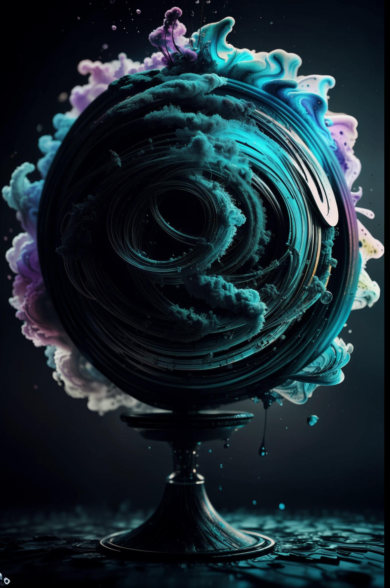 Alberto seveso art, dancing sillhouette, water ink, ink water, ink cloud, alberto seveso art, loose painting style, intricate detail, cinematic lighting, octane render, 8k render, volumetric lighting