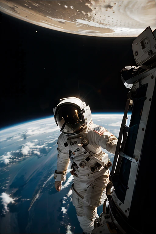astronaut wandering through space