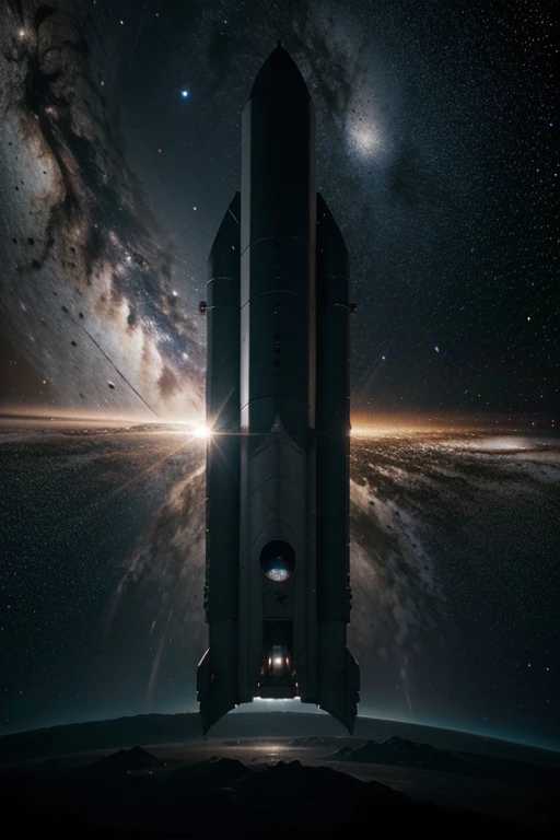 nave espacial no meio da galaxia perdida