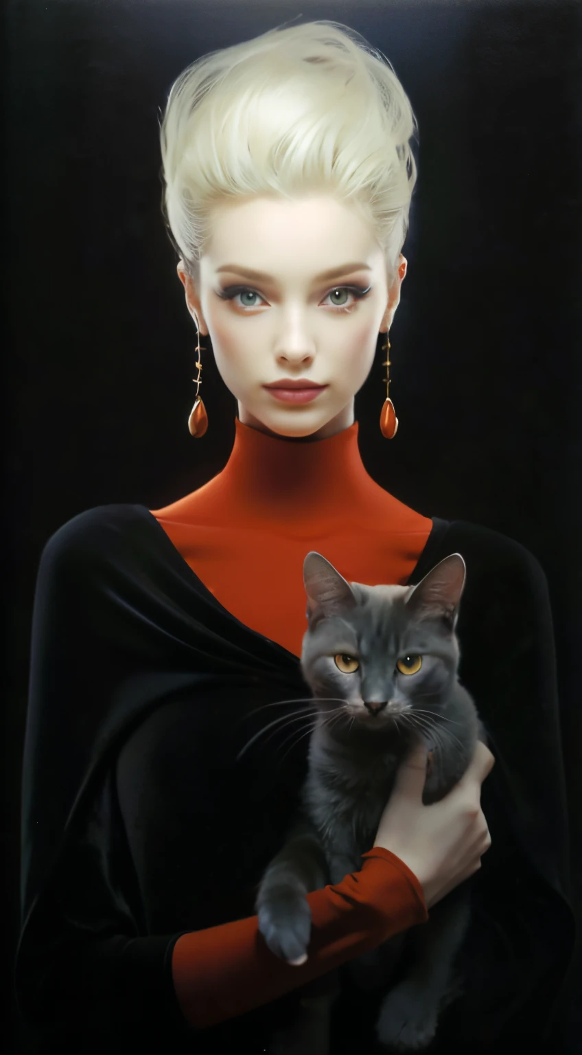 Enigmatic beauties、Magical atmosphere、stylish、Magazine covers、Make the background a flower pattern