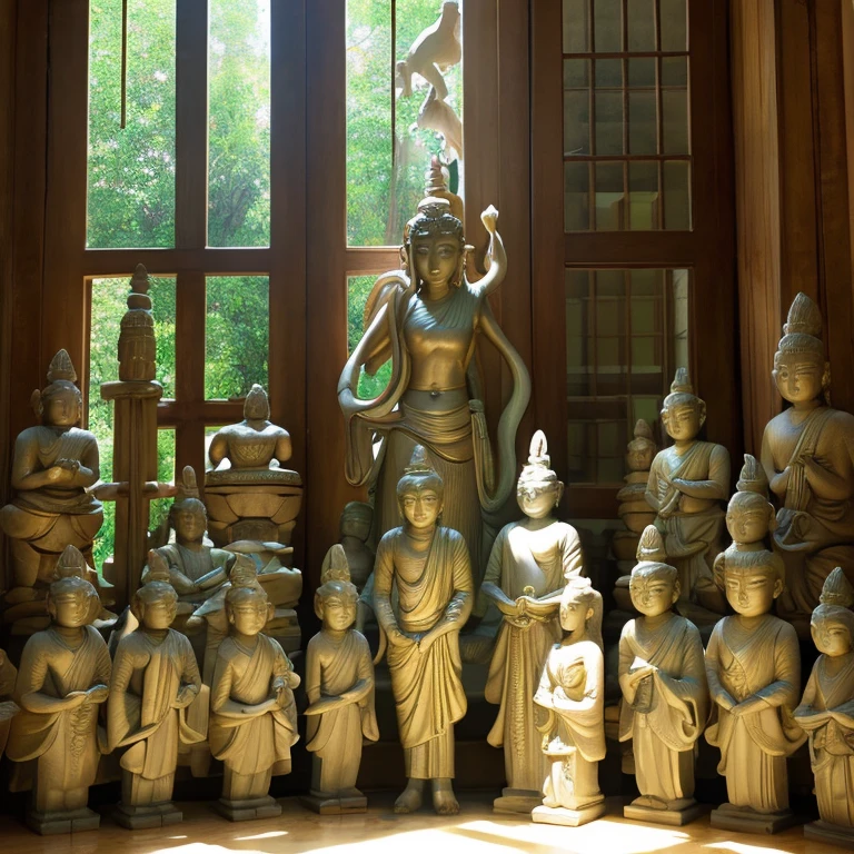 Shining Kokuzo Bodhisattva　Bewitching space　sanskrit「talaq」tome&#39;In the background.　illustration image　Deities々paradise　Statue of a bodhisattva　Infinite Kokuzo Bodhisattva　in group photograph