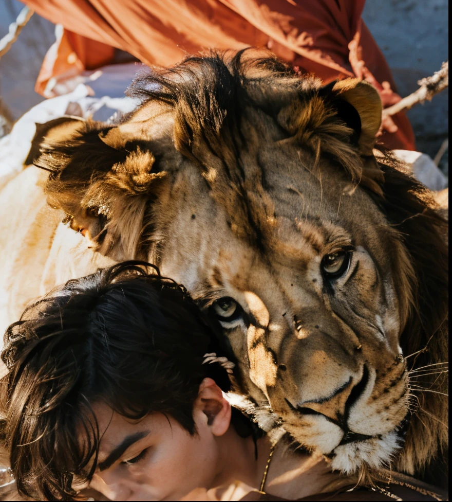 Boy with lion