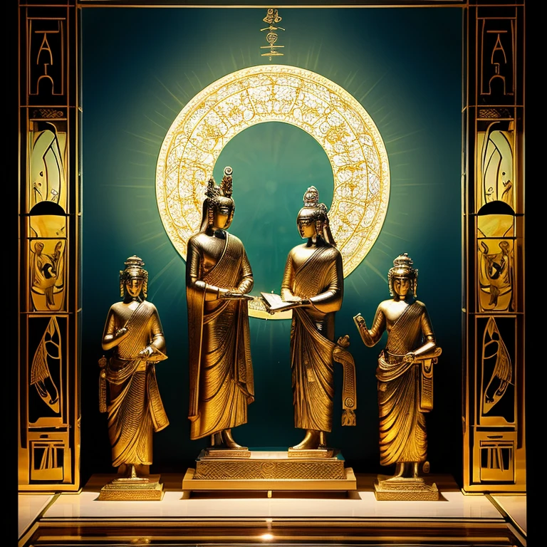Shining Kokuzo Bodhisattva Bewitching space sanskrit「talaq」tome'In the background. illustration image Deities々paradise sanskrit Zodiac Bodhisattva statue all hands 1 million pieces set Mystical quartet