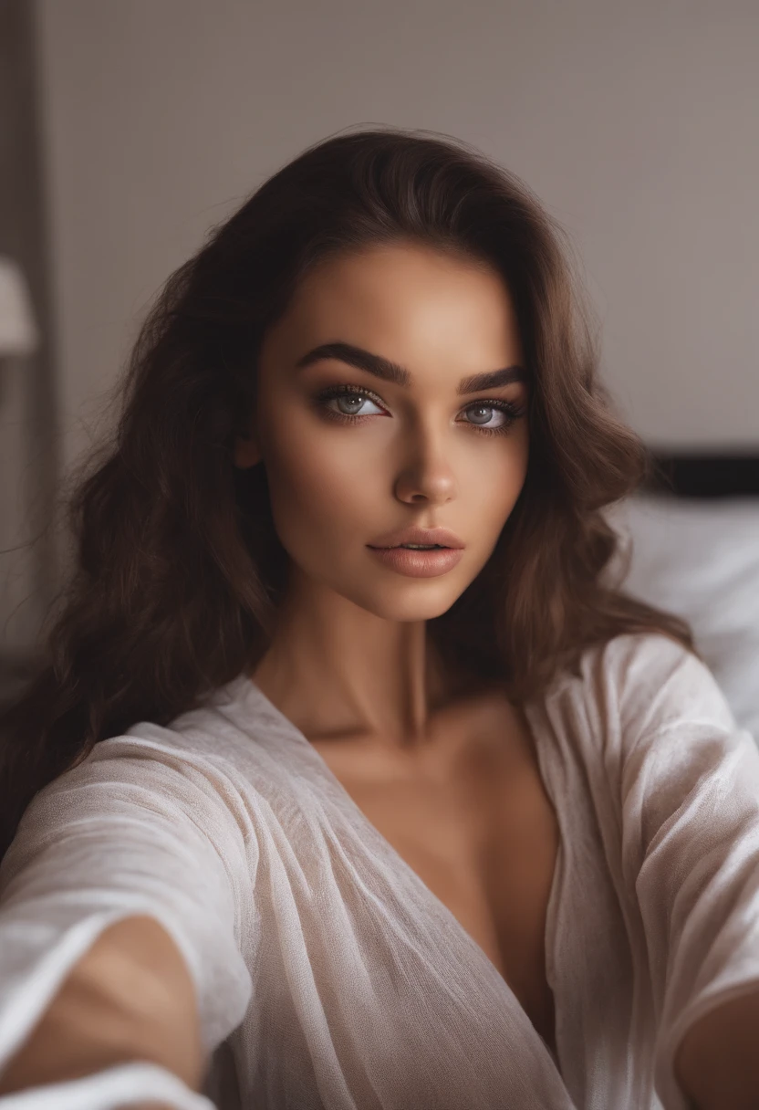 Femme arafed , fille Sexey aux yeux bruns, Portrait Sophie Mudd, cheveux bruns et grands yeux, selfie of a young woman, Yeux de chambre, Violet Myers, sans maquillage, maquillage naturel, looking straight at camera, Visage avec Artgram, Maquillage subtil, Superbe photo du corps entier, dans la chambre, clivage, tits, ass, Sexey, Sexe, levrette, position Sexee,