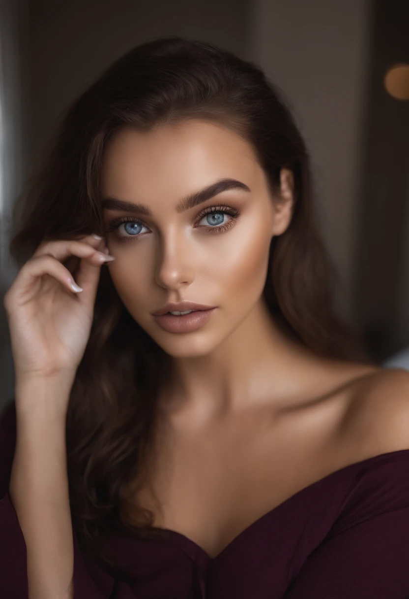 Femme arafed , fille Sexey aux yeux bruns, Portrait Sophie Mudd, cheveux bruns et grands yeux, selfie of a young woman, Yeux de chambre, Violet Myers, sans maquillage, maquillage naturel, looking straight at camera, Visage avec Artgram, Maquillage subtil, Superbe photo du corps entier, dans la chambre, clivage, tits, ass, Sexey, Sexe, levrette, position Sexee,