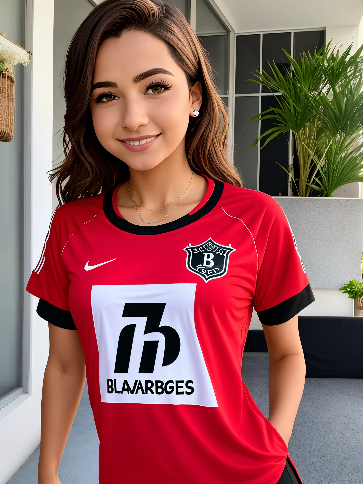 Larissa Manoela com blusa do flamengo