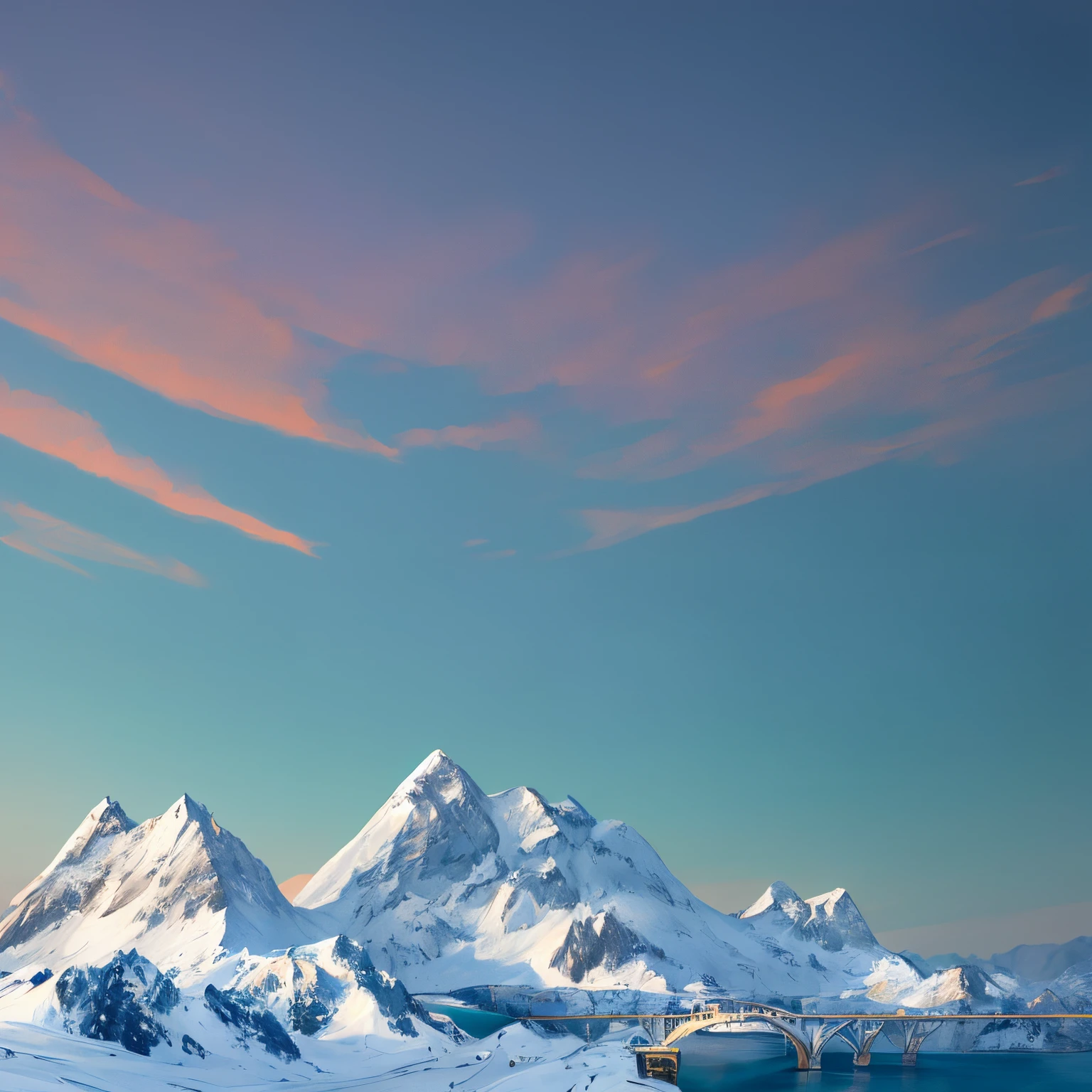 empty sky, (clear sky), cloudless, big landscape, empty foreground, massive landscape, gigantic fantasy landscape, castles, bridge, mountains, forest, highly detailed, details, ocean, photorealistic, 8k, masterpiece, from above,