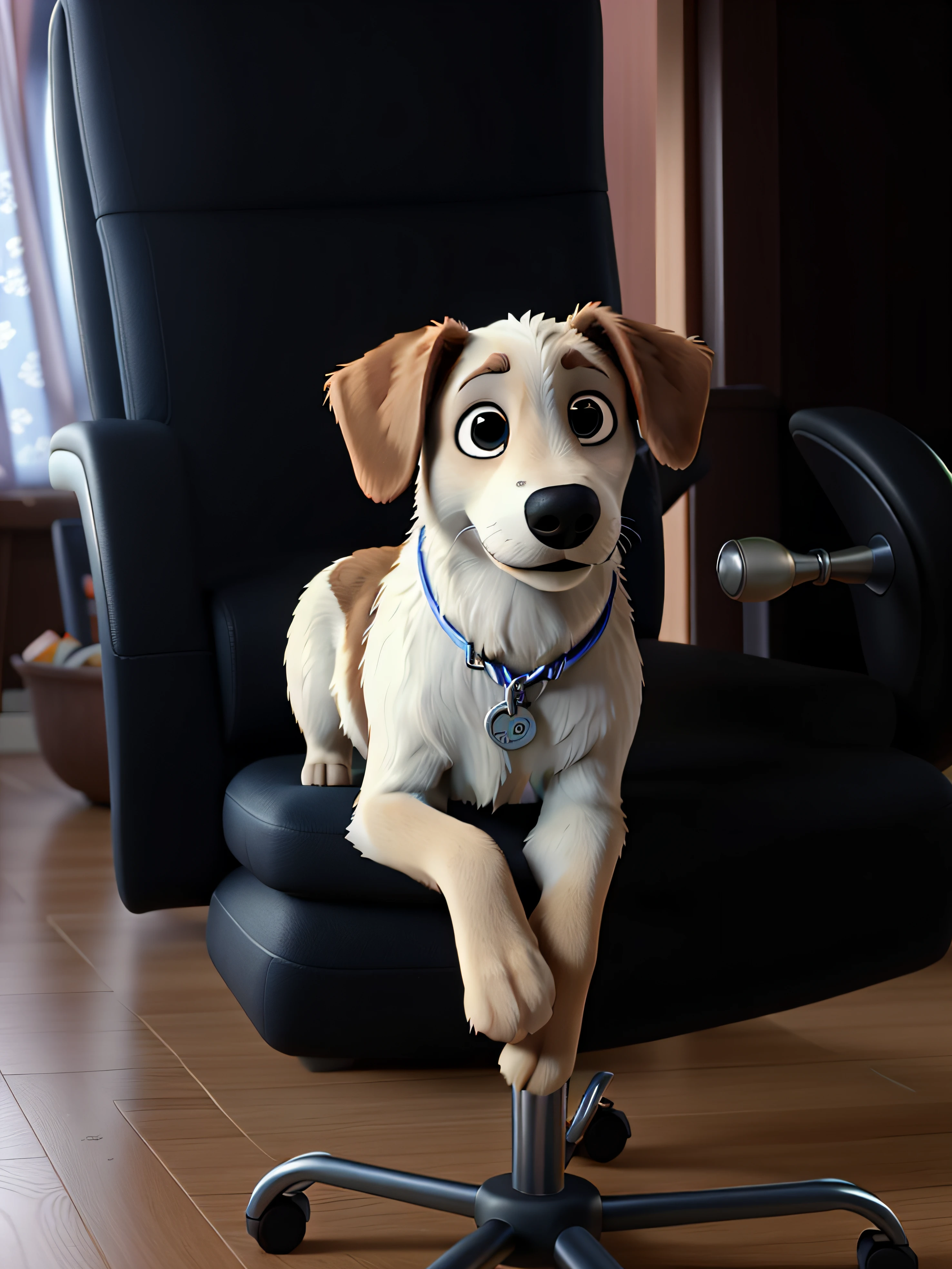 Um cachorro estilo Disney pixar, alta qualidade, melhor qualidade.