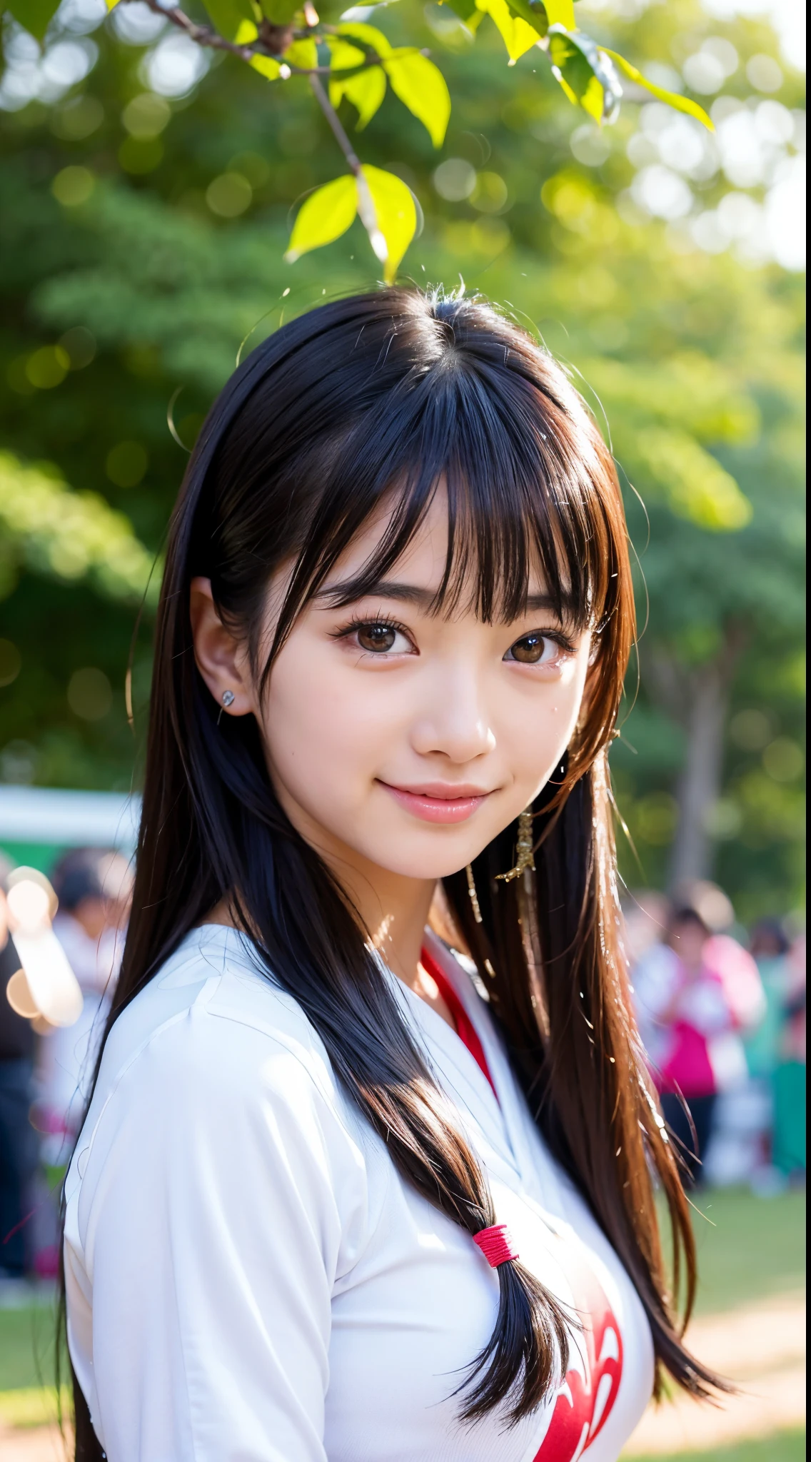 Best-quality, Masterpiece, Ultra-High-Resolution, (Photorealistic:1.4), Raw-Photo,
1girl, the most famous Japanese idol,
the most cute face, the most cute big-black-eyes, the most cute hairstyle,
the most beautiful hair, the most beautiful skins, the most cute long-eyelashes, the most cute lips,
innocent smile, looking at viewer, portrait,
wearing casual dress with cute patterned,