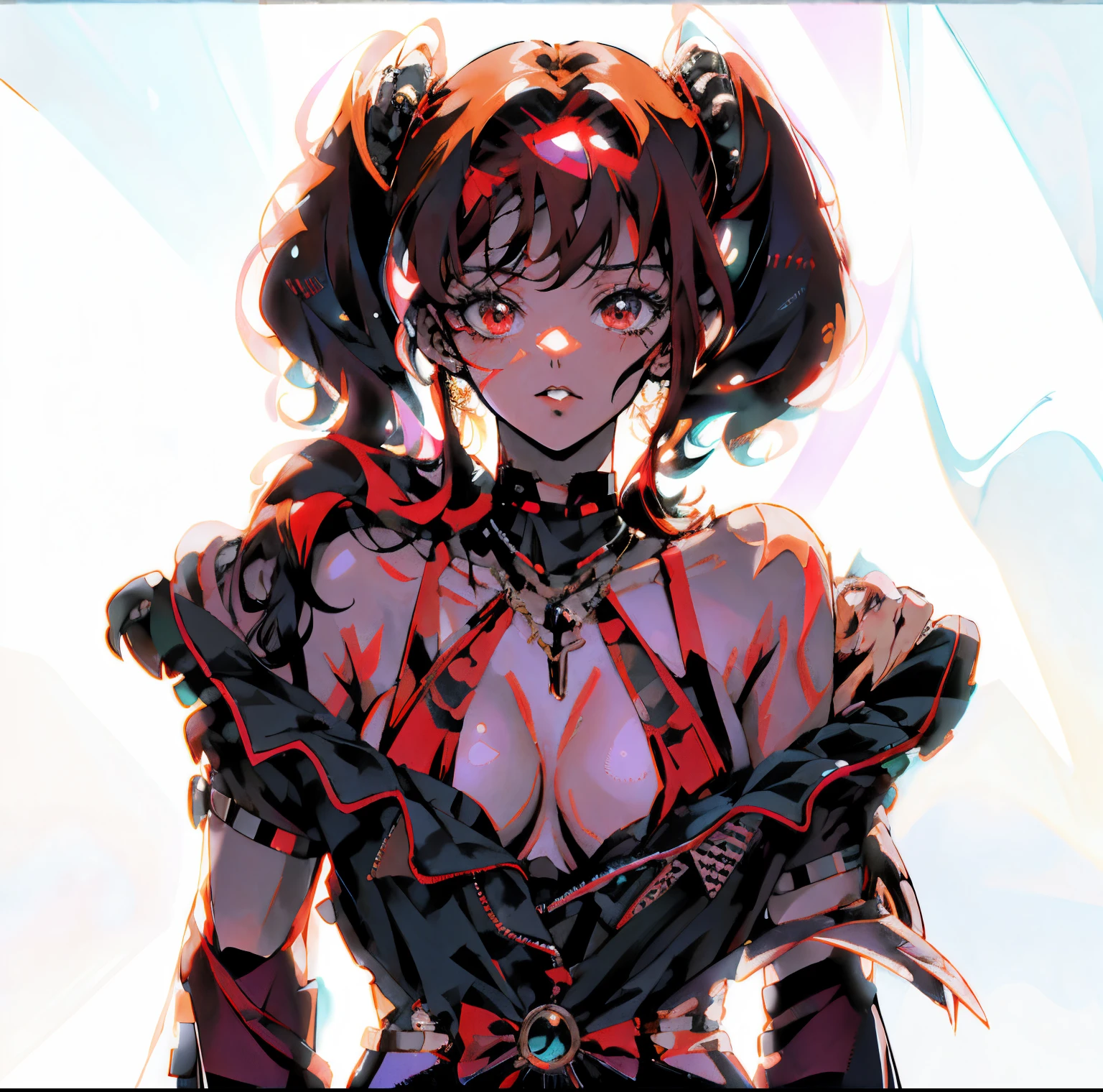 Anime girl with red hair and black gloves posing for the camera.., Arte detallado de alta calidad 8K, Arte detallado del anime digital, 2. 5 d cgi anime fantasy artwork, seductora chica de anime, Photorealistic rendering of Anime Girl, 8k octae render foto, Chica de anime Gothic Maiden, Chica anime 3D, [ Arte digital 4K ]!!, Badass Anime 8K