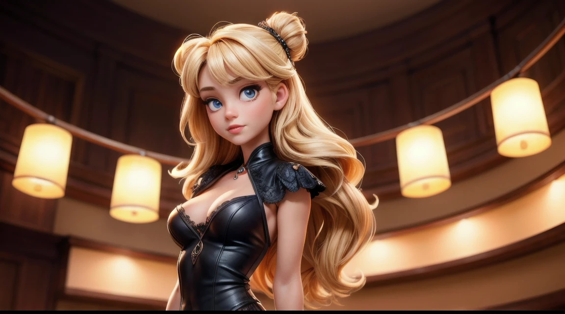 ((Best quality, 8K, Masterpiece: 1.3, 1girl, Beautiful girl)), Cute, Dynamism, Detailed face, Detailed skin, Detailed eyes, Detailed fingers, Photorealistic, Raw photo, Natural lighting, dynamic pose, (dark rust-coloured hair bun with blunt bangs), short stature, big breasts, big round buttocks, toned legs, double eyelids, tear bags, mole under the eyes, moist lips, , leaning over, wrinkles between the eyebrows, looking down at viewer, cleavage, (standing with hands behind back), Mix a blonde girl (Isabella Deltore, Ursula Karven, blonde Behati Pinsloo und blonde Meghan Markle), Haaransatz, blonde bob hair with many blonde strands, gebleichtes blondes bob hair, Schulter-Bob, Stupsnase, 45 Jahre alt, geliftetes Gesicht, Nose for Plastic Surgery, Vampir-Lifting, Poren an den Wangen, breites nasenbein, Augenfalten, kleine Lachfalten, Hautporen, Spitze Wangenknochen, Hohes Jochbein, Mandelaugen, Thin almond eyes, Smokey Eyes Make-up, Vamp Make-up, Stupsnase, tan skin, Chirurgische Lippen, detaillierte Gesichtsdetails (Sommersprossen, Falten, Hautporen) Sommersprossen, Hyperrealismus, Bildstil (High quality, Filmkorn, natural lightting, Naturlicht, Hyperrealistischer Bildstil, Sigma Linse), ultra quality, Sharpness, Depth of field, (best quality,4K,8K,hight resolution, Meisterwerk:1.2), ultra-detailliert, Realistisch:1.37, Natural light instead of artificial light, Natural image colors, Kontrast Filter, Natural contrast, Natural filter, random image, Random situation, Schnappschuss, Mundfalten, "STABILE DIFFUSION 2.1 und realism engine 1.0", p Make-up, She poses for the Playboy pictorial style: Daylight-Beleuchtung, ultra quality, Sharpness, Depth of field, (best quality,4K,8K,hight resolution,Meisterwerk:1.2), ultra-detailliert, Realistisch:1.37, sinnlich, attraktiv, .....RAW-Foto, analoger Stil),, Highly detailed, (Hochdetailliertes Hair:1.2), Pov, kristallklar, scharfer Fokus, bokeh, Re