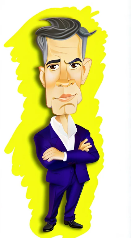 a cartoon of a man in a suit with his arms crossed, caricature illustration, caricatural, Estilo de caricatura, Retrato de Obama, imagem dos desenhos animados, retrato dos desenhos animados, caricatura, in cartoon style, caricatura!!!, desenho animado de arte digital, Obama, Retrato de Barack Obama, arte digital dos desenhos animados, pintura digital dos desenhos animados, Barack Obama, charicatura, desenhado com photoshop, Cartunesco