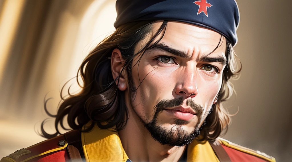 Che Guevara with an Israeli flag in his hand