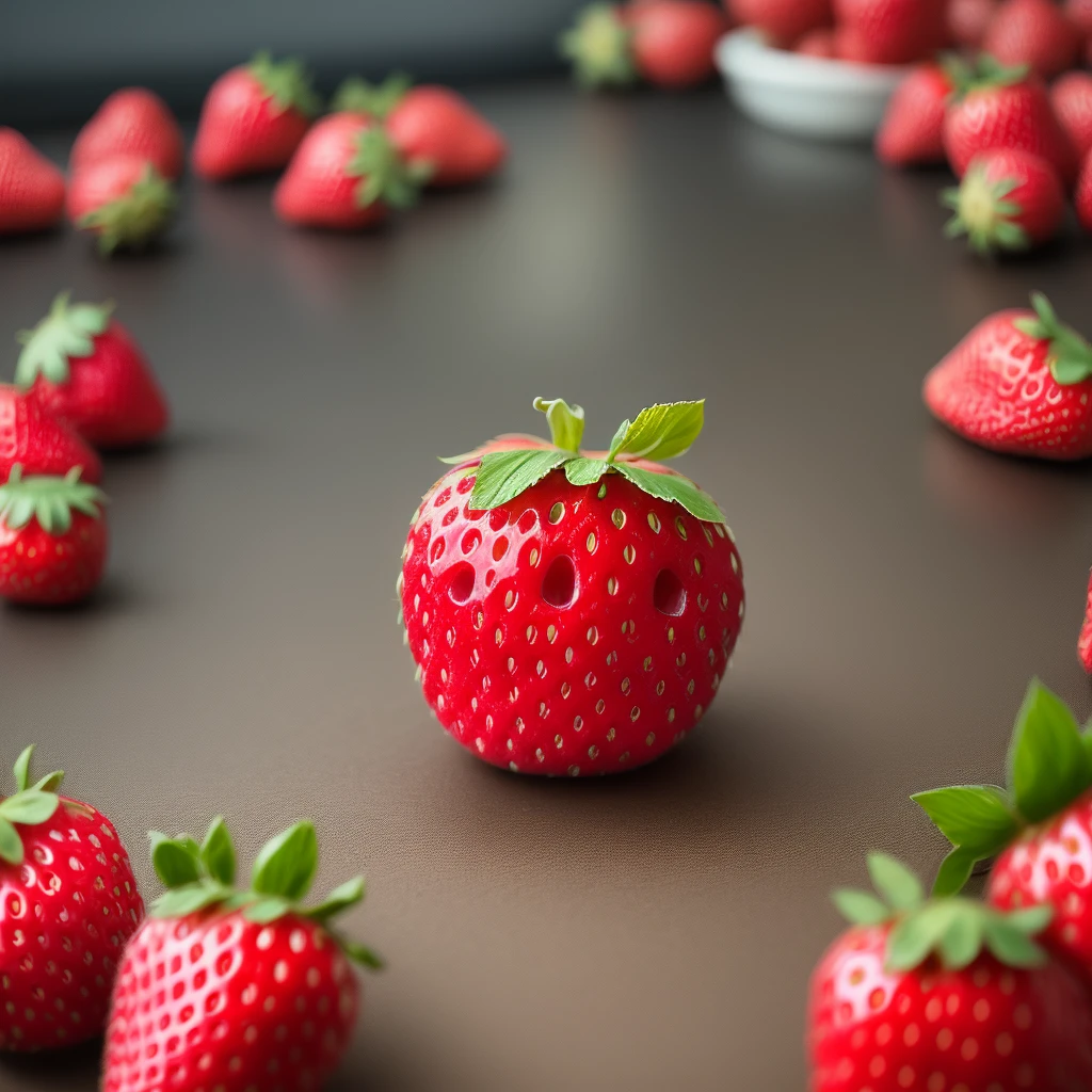 Generate an image of a living strawberry
