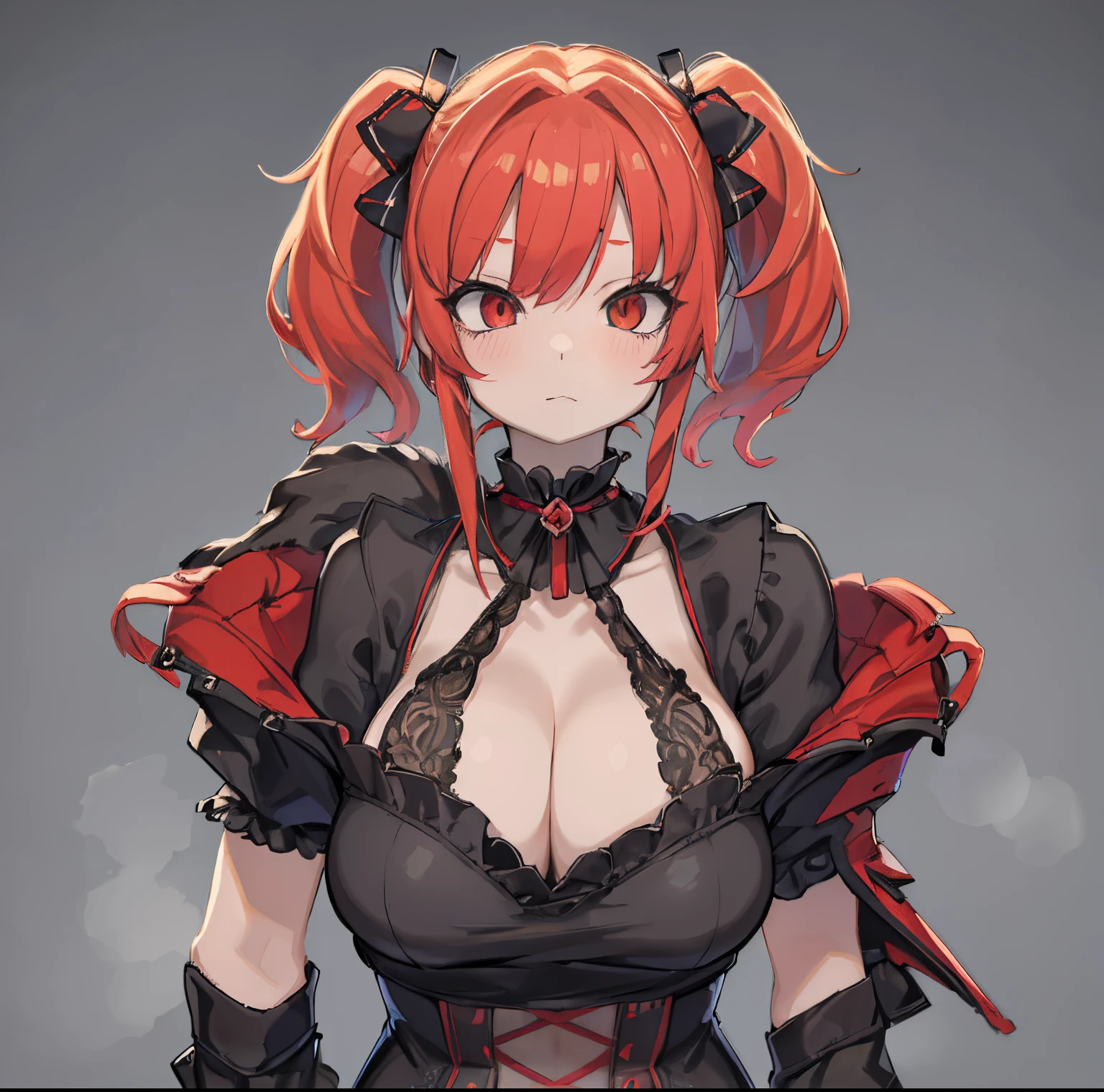 Anime girl with red hair and black gloves posing for the camera..., Arte detallado de alta calidad 8K, Arte detallado del anime digital, 2. 5 d cgi anime fantasy artwork, seductora chica de anime, Photorealistic rendering of Anime Girl, 8k octae render foto, Chica de anime Gothic Maiden, Chica anime 3D, [ Arte digital 4K ]!!, Badass Anime 8K