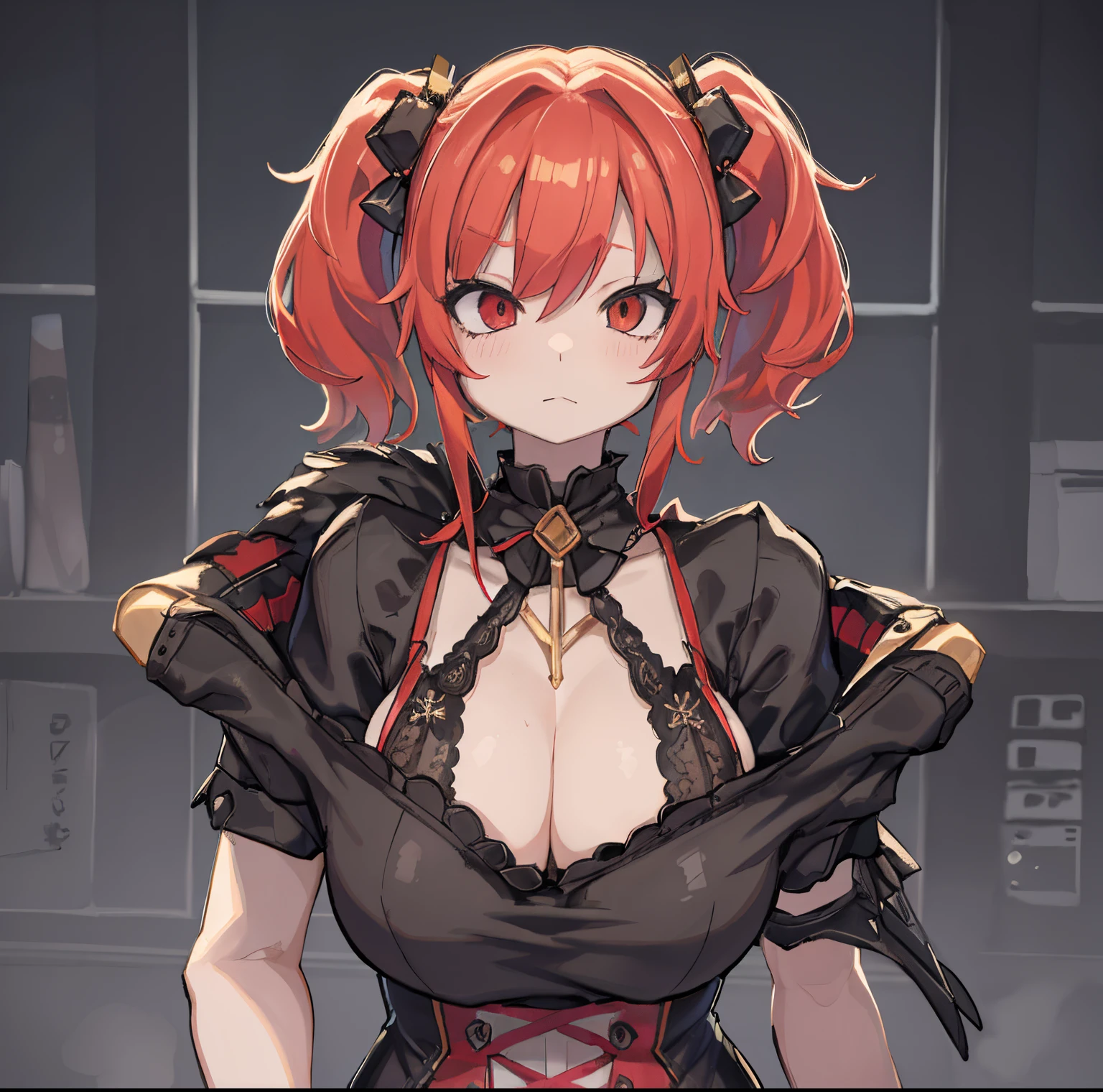 Anime girl with red hair and black gloves posing for the camera..., Arte detallado de alta calidad 8K, Arte detallado del anime digital, 2. 5 d cgi anime fantasy artwork, seductora chica de anime, Photorealistic rendering of Anime Girl, 8k octae render foto, Chica de anime Gothic Maiden, Chica anime 3D, [ Arte digital 4K ]!!, Badass Anime 8K